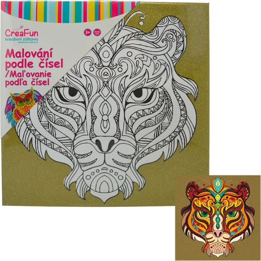 Pictură după model pe pânză – tigru 30 × 30 cm