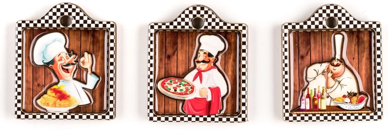 Magnete Chefs – set 3 buc, mix decorațiuni