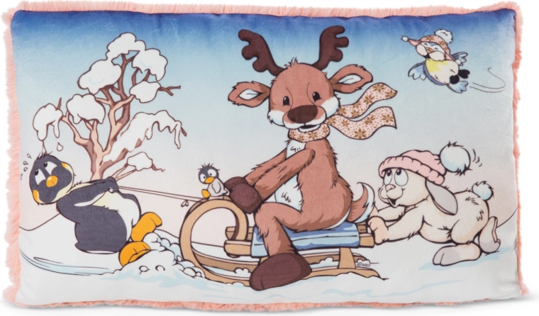 Pernă NICI Winter Friends verde 43 × 25 cm