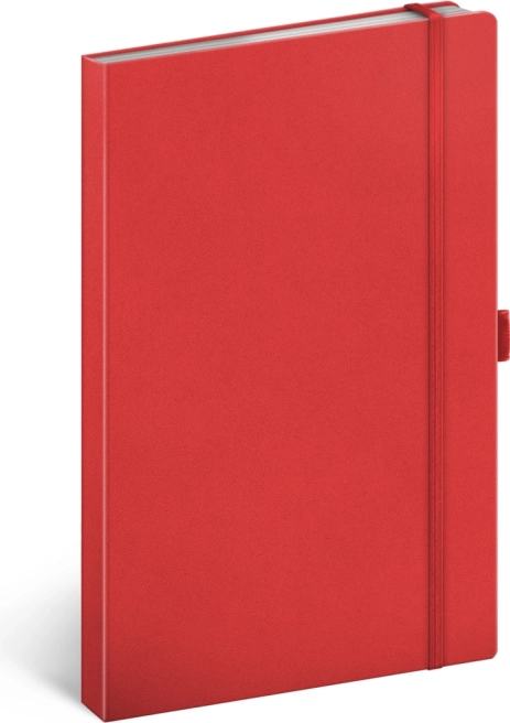 Caiet dictando NOTIQUE roșu 13 × 21 cm cu elastic și suport pentru pix