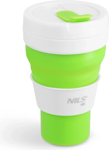 Cană pliabilă din silicon 600 ml verde deschis NILS Camp
