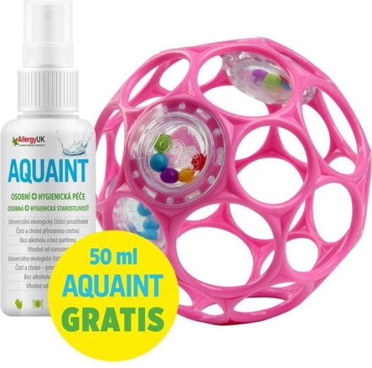 Minge zornăitoare Oball 10 cm roz închis + apă de curățare Aquaint 50 ml