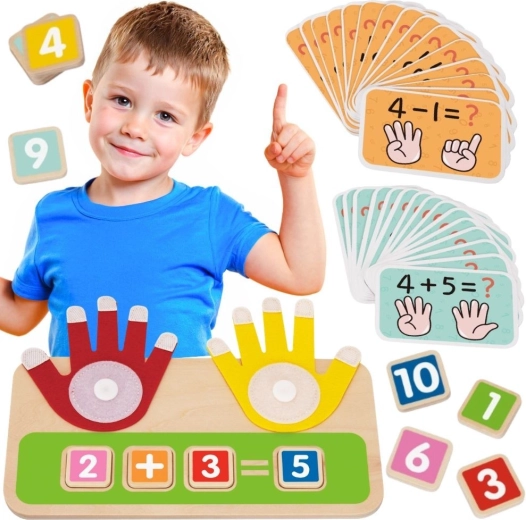 Jucărie educativă din lemn pentru învățarea numărării pe degete Tooky Toy