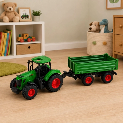 Tractor cu remorcă pentru joc realist la fermă