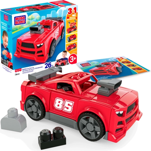 Mega Bloks set de construcție 3în1 mașină de curse (26 piese)