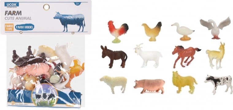 Set figurine animale de fermă 12 buc