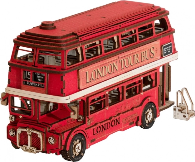 Puzzle 3D din lemn autobuz londonez double-decker