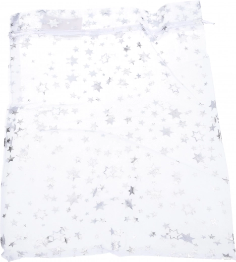 Organza transparentă cu stele sclipitoare