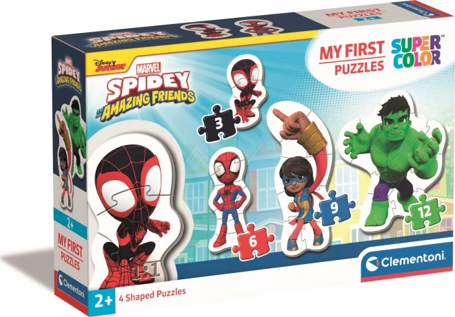 Primele mele puzzle-uri CLEMENTONI SPIDEY și prietenii lui minunați 4 în 1