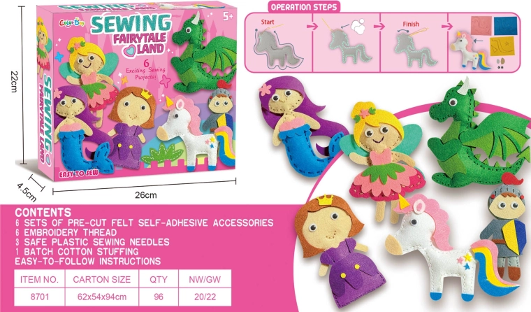 Set creativ pentru brodarea figurinelor din fetru – prințese