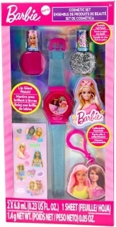 Set cosmetic Barbie cu luciu de buze și lacuri de unghii