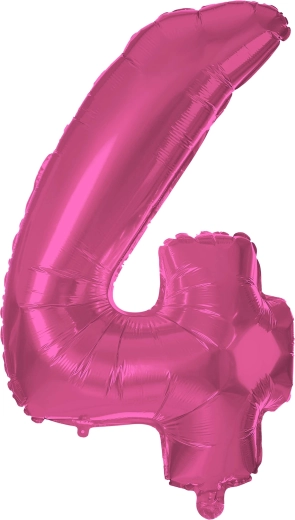 Balon din folie cifră 4 roz 30 cm TORO