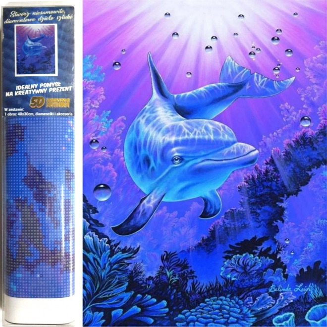 Set pentru pictură cu diamante - delfin