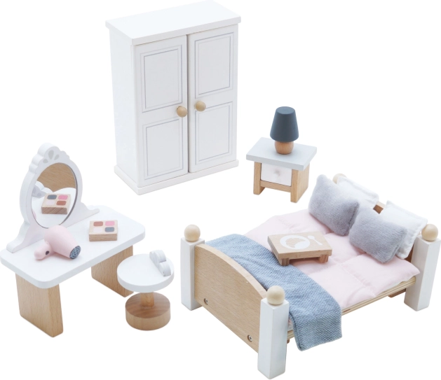 Set de mobilier pentru dormitor pentru căsuțe de păpuși