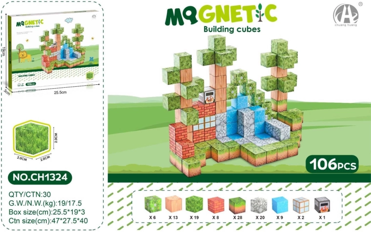 Set de cuburi magnetice 3D 106 piese