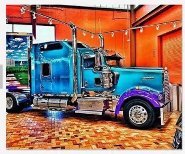 Norimpex pictură pe numere Camion albastru 40 × 50 cm