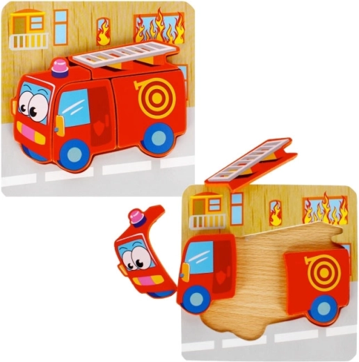Puzzle educativ din lemn – Pompieri