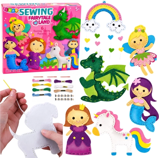 Set creativ de cusut din fetru – Tărâm de basm, 6 buc.
