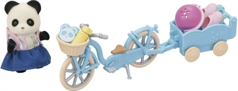 Bicicletă cu coș și remorcă
