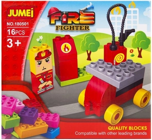 Set de construcție Jumei 3+ stație de pompieri 16 piese 20 × 19 cm - 1 bucată