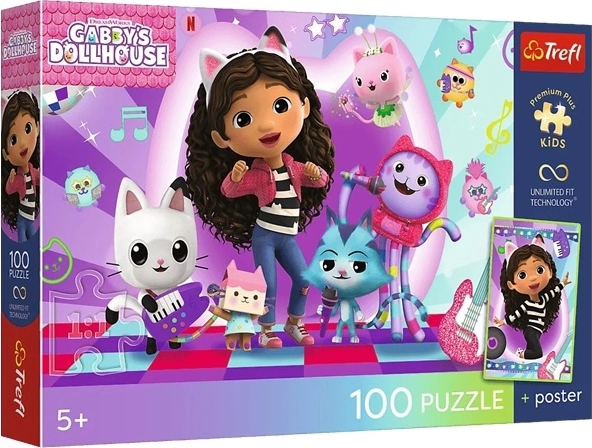 Puzzle premium pentru copii Casa de păpuși a lui Gabi: Lumea colorată a pisicuțelor – 100 de piese