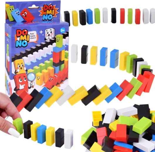 Domino pentru copii – piese colorate, 100 de bucăți
