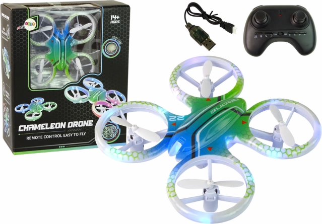 Dron colorat cu telecomandă cu lumini