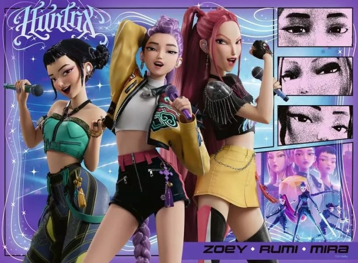 Puzzle Ravensburger K-pop: Vânătoarele de demoni XXL 100 de piese