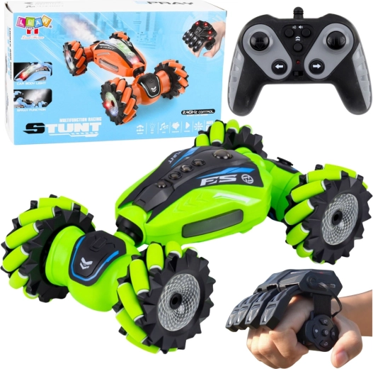 Mașinuță RC cascador 4x4 cu control prin gesturi, lumini, sunete și abur cu apă