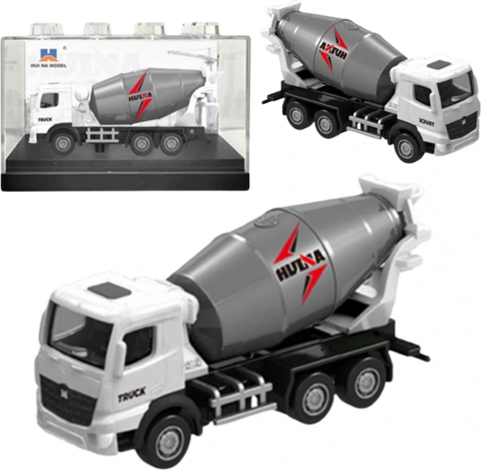 Model de colecție betonieră Huina albă 1:80