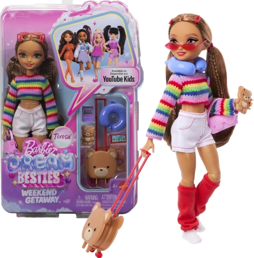 Barbie Dream Besties Teresa – păpușă la modă pentru o escapadă de weekend cu accesorii