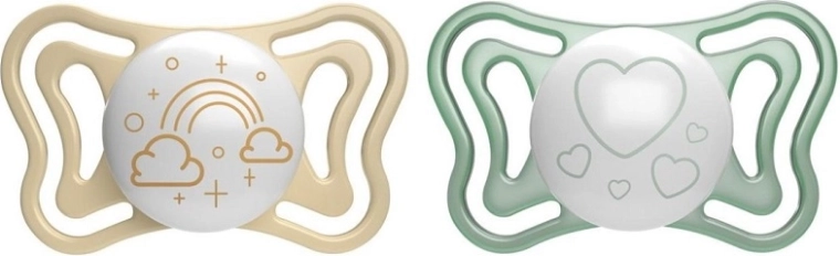 Chicco suzetă Physio Light de noapte, silicon 2–6 luni, 2 buc.