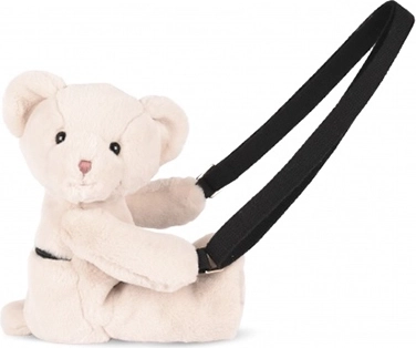 Doudou geantă de pluș pe umăr ursuleț bej 30 cm