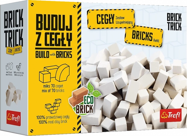 Trefl Brick Trick set de completare cu cărămizi albe, mix 70 buc