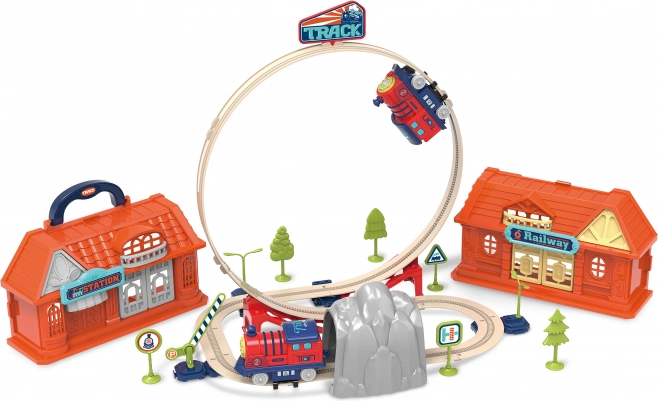 Pistă de tren în valiză – 142 piese