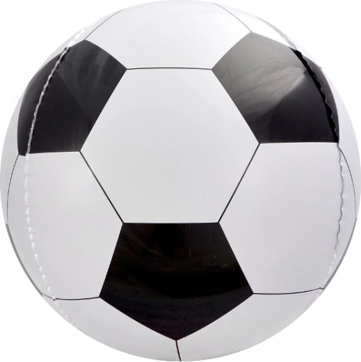 Balon folie 16" minge de fotbal alb‑negru
