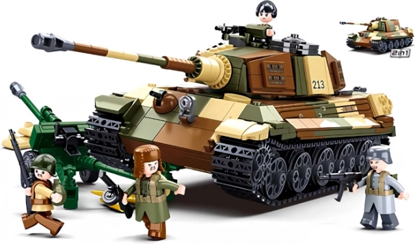 Sluban Bătălia pentru Budapesta – tanc greu german TIGER II 2 în 1 set de construcție