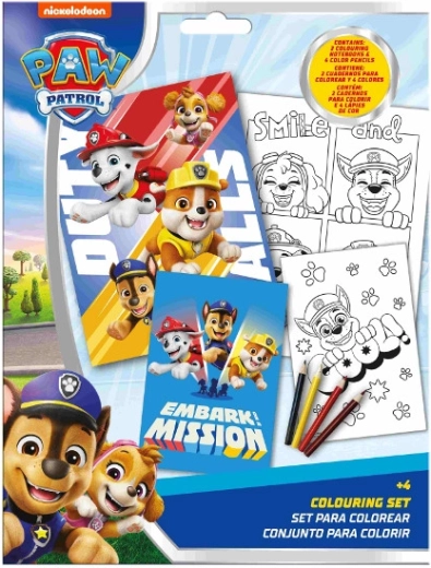 Set de colorat cu creioane PAW PATROL