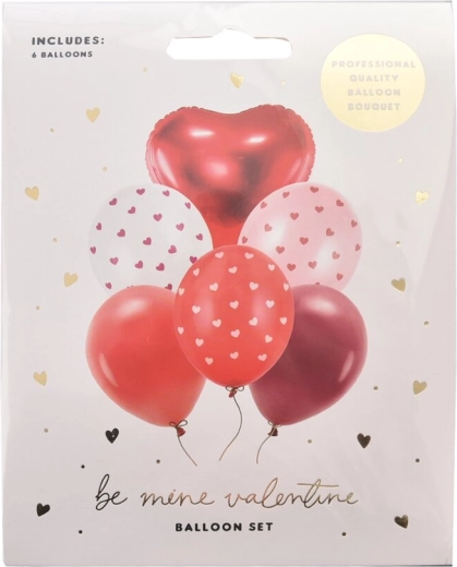 Set de baloane de Valentine (mix latex și folie) 6 buc.