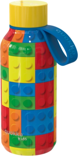 Sticlă termică din oțel inoxidabil Quokka Kids solid color bricks cu buclă, 330 ml