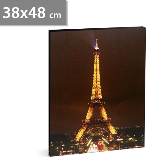 Tablou LED Turnul Eiffel, 38 × 48 cm