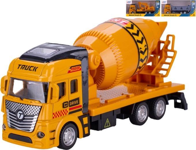 Mașină de construcții metalică 19 cm cu mecanism pull-back