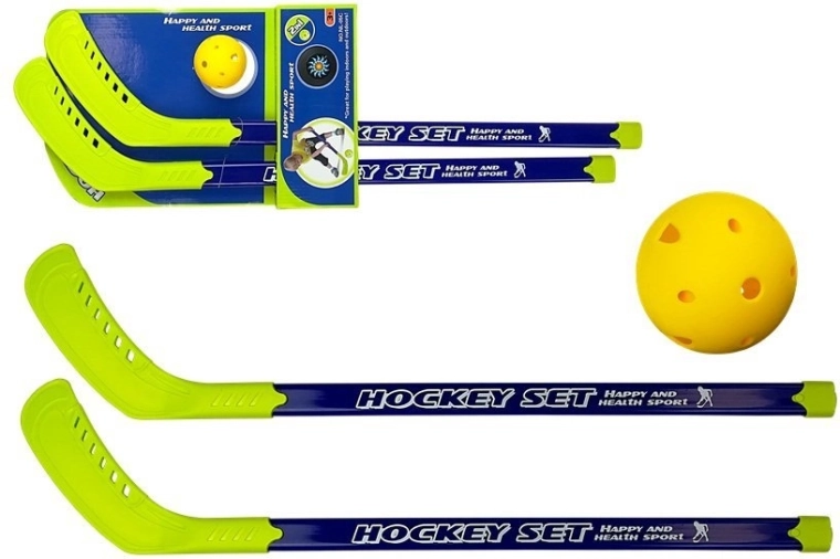 Set de floorball pentru copii cu crose verzi și mingiuță