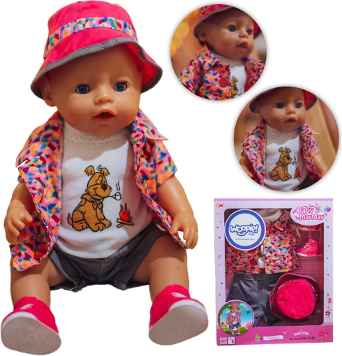 set colorat de hăinuțe pentru păpușă cu cățel WOOPIE 43–46 cm