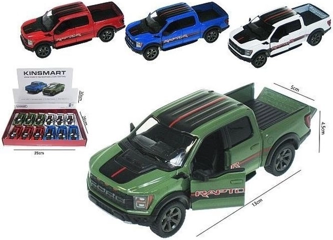 Mașină Ford F-150 Raptor 2022 cu mecanism pull-back (cu volant) și uși care se deschid