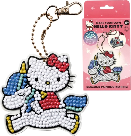 Hello Kitty pictură cu diamante după numere – breloc pentru copii