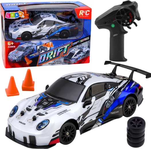 Mașină RC de drift 1:24, 2.4 GHz, 4WD, LED – albastră