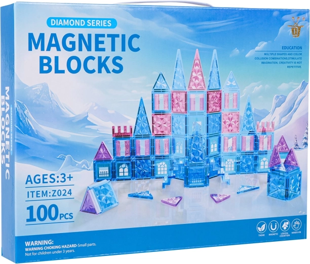 Set de construcție magnetic ICE SNOW, 100 piese