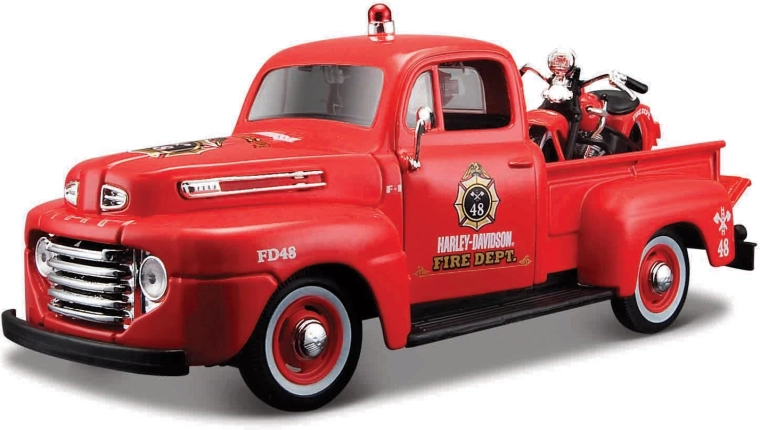 Maisto Harley-Davidson custom 1948 Ford F-1 pick-up cu motocicleta 1936 EL Knucklehead 1:24
