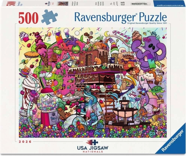 Ravensburger Puzzle USA Jigsaw Nationals: Tărâmul dulciurilor (500 de piese)